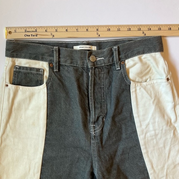 PACSUN High Rise Straight Black White Two Toned Denim Jeans Women Size 28 - Picture 10 of 12